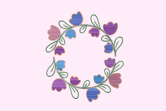 Blue Orchid Flower Wreath Embroidery Review