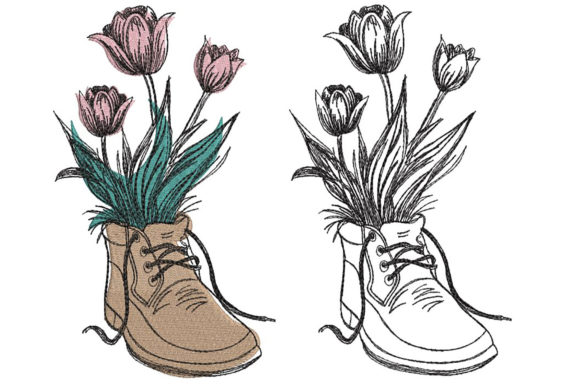 Boots and Flowers Minimal Embroidery Review