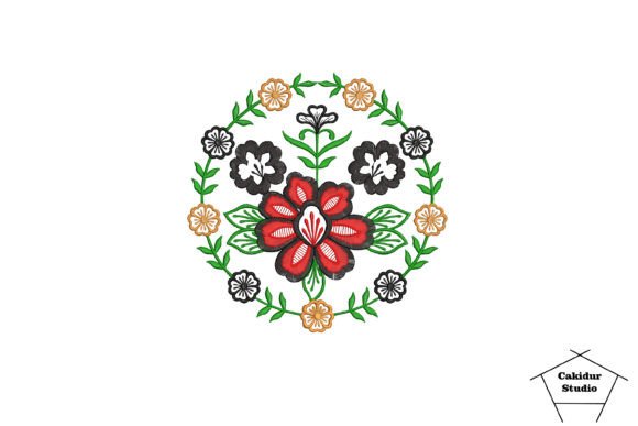 Circled Red Flower Embroidery Review