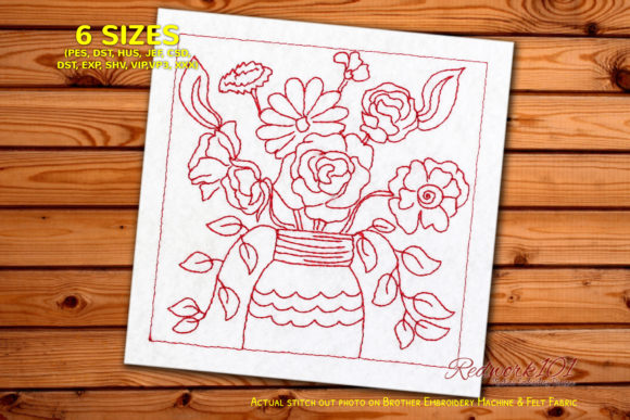 Colorful Flower Pot Embroidery Design Review