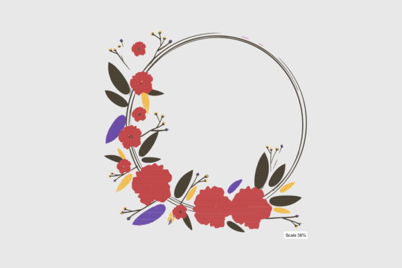 Maroon Flower Wreath Embroidery Review