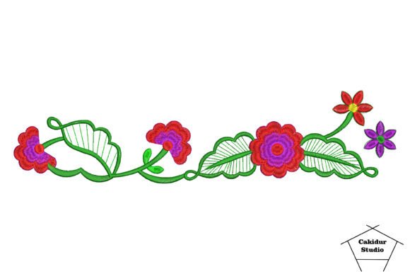 Pretty Flower Border Embroidery Review